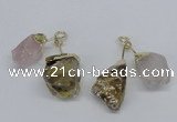 NGP2681 18*25mm - 20*25mm nuggets mixed quartz pendants wholesale