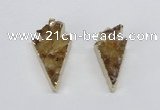 NGP2683 18*35mm - 25*45mm arrowhead druzy citrine pendants