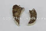 NGP2685 15*30mm - 25*45mm horn druzy citrine pendants