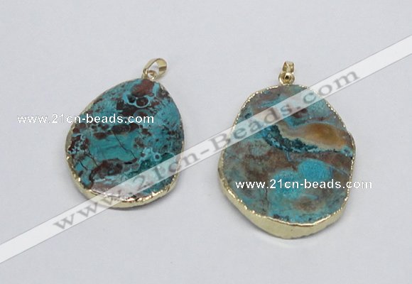 NGP2687 35*45mm - 40*50mm freeform ocean agate pendants