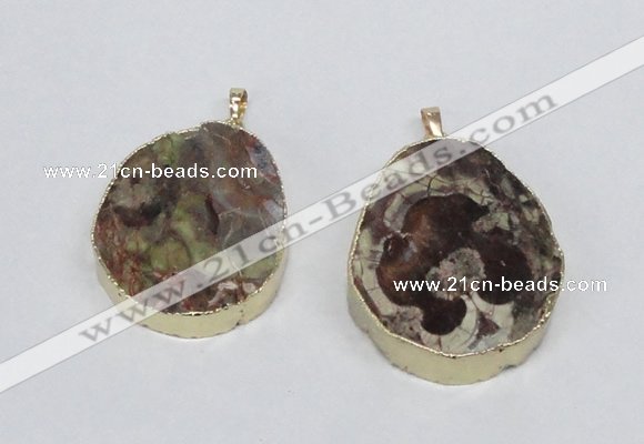 NGP2688 35*45mm - 40*50mm freeform ocean agate pendants