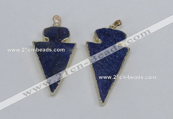 NGP2690 25*40mm - 30*55mm arrowhead lapis lazuli pendants