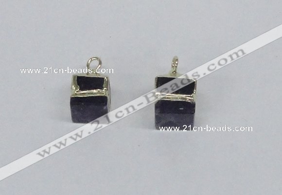 NGP2728 11*13mm - 12*15mm cube amethyst gemstone pendants