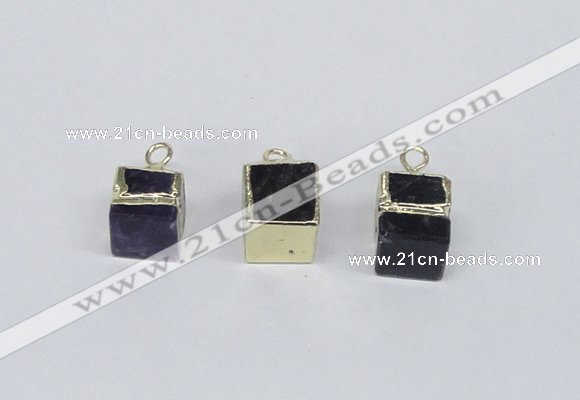 NGP2732 11*13mm - 12*15mm cube mixed quartz gemstone pendants