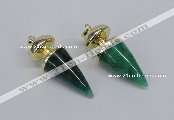 NGP2742 20*45mm - 20*50mm cone agate gemstone pendants wholesale