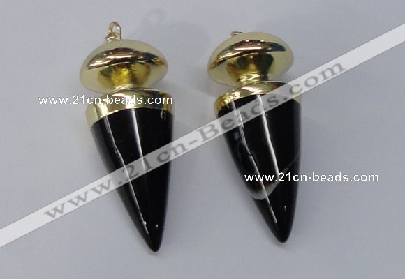 NGP2743 20*45mm - 20*50mm cone agate gemstone pendants wholesale