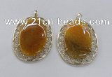 NGP2755 50*60mm oval agate gemstone pendants wholesale