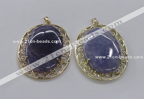 NGP2756 50*60mm oval agate gemstone pendants wholesale