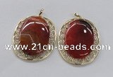 NGP2757 50*60mm oval agate gemstone pendants wholesale