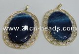 NGP2758 50*60mm oval agate gemstone pendants wholesale