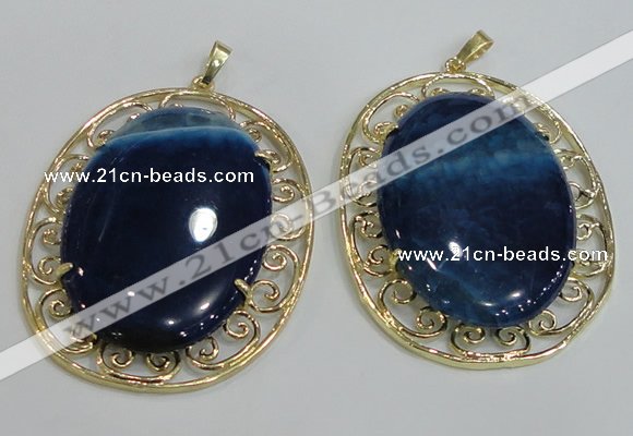 NGP2758 50*60mm oval agate gemstone pendants wholesale