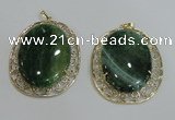 NGP2759 50*60mm oval agate gemstone pendants wholesale