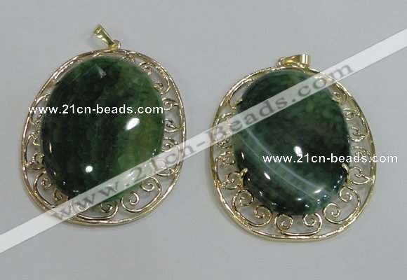 NGP2759 50*60mm oval agate gemstone pendants wholesale