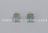 NGP2779 10*12mm - 12*14mm cube amazonite gemstone pendants