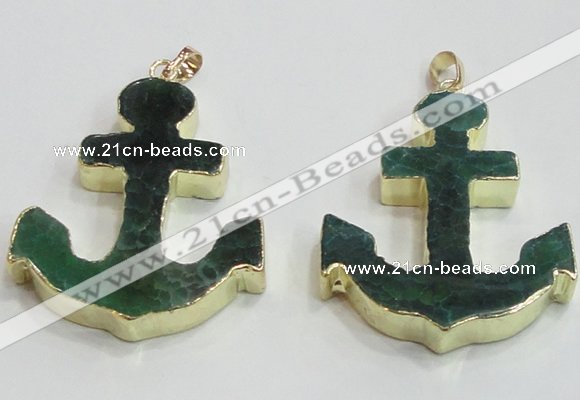 NGP2788 40*50mm anchor agate gemstone pendants wholesale