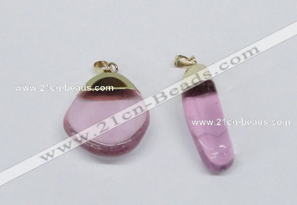 NGP2796 15*30mm - 25*35mm freeform crystal glass pendants wholesale