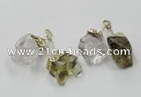 NGP2808 18*25mm - 20*25mm nuggets mixed quartz pendants wholesale