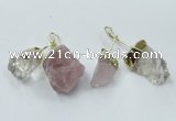 NGP2809 18*25mm - 20*25mm nuggets mixed quartz pendants wholesale