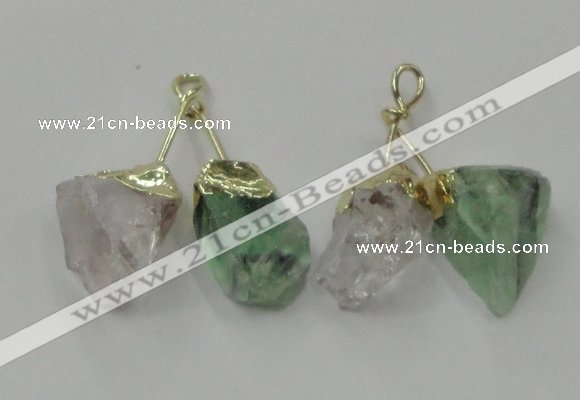 NGP2811 18*25mm - 20*25mm nuggets mixed quartz pendants wholesale
