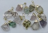 NGP2814 18*25mm - 20*25mm nuggets mixed quartz pendants wholesale