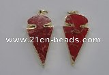 NGP2820 25*50mm - 27*55mm arrowhead sea sediment jasper pendants