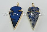 NGP2823 25*50mm - 27*55mm arrowhead sea sediment jasper pendants