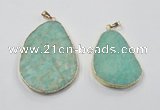 NGP2837 30*40mm - 40*50mm freeform amazonite gemstone pendants