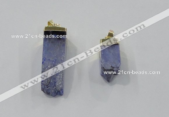 NGP2844 8*20mm - 12*40mm sticks druzy agate gemstone pendants