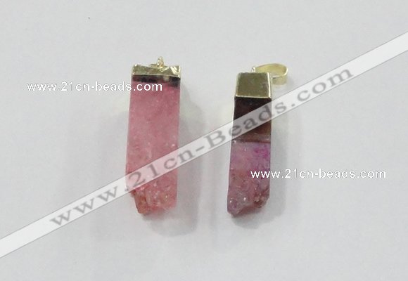 NGP2845 8*20mm - 12*40mm sticks druzy agate gemstone pendants