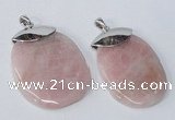 NGP2879 45*65mm - 50*70mm freeform rose quartz gemstone pendants