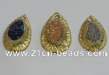 NGP2886 22*35mm - 25*35mm freeform druzy agate pendants wholesale