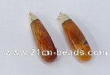 NGP2921 16*58mm - 18*60mm teardrop agate gemstone pendants