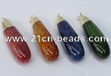 NGP2926 16*58mm - 18*60mm teardrop agate gemstone pendants