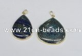 NGP2928 30*40mm - 35*40mm flat teardrop chrysocolla pendants