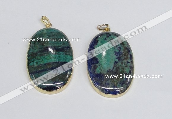 NGP2929 30*50mm - 32*52mm oval chrysocolla pendants