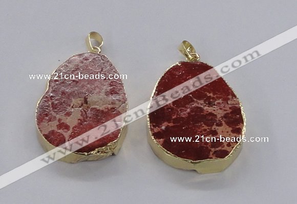 NGP2942 25*35mm – 35*45mm freeform sea sediment jasper pendants