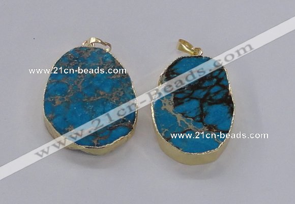 NGP2946 25*35mm – 35*45mm freeform sea sediment jasper pendants