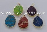 NGP2947 25*35mm – 35*45mm freeform sea sediment jasper pendants