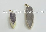 NGP2953 10*25mm - 12*40mm freeform druzy agate pendants wholesale