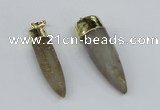 NGP2959 10*40mm - 15*50mm bullet agate gemstone pendants