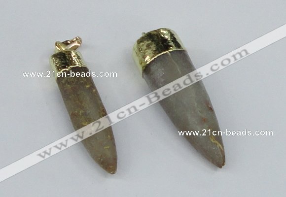 NGP2959 10*40mm - 15*50mm bullet agate gemstone pendants