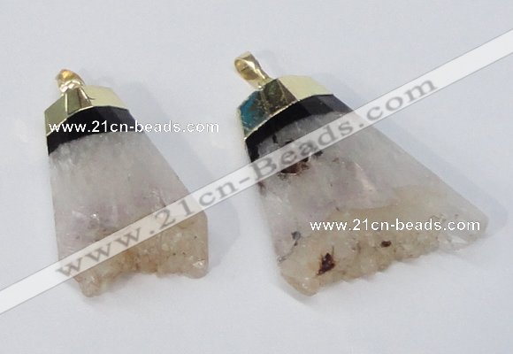 NGP2961 20*35mm - 30*45mm freeform druzy agate pendants