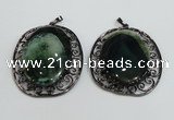 NGP2973 50*60mm oval agate gemstone pendants wholesale