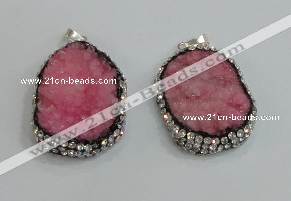 NGP2981 25*35mm – 30*40mm freeform druzy agate pendants