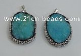 NGP2982 25*35mm – 30*40mm freeform druzy agate pendants