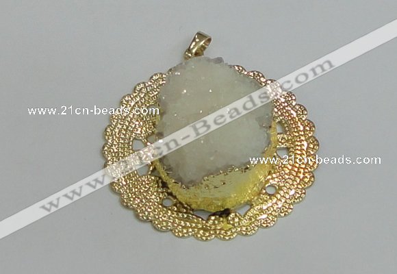 NGP2987 50mm - 52mm freeform druzy agate pendants