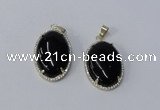 NGP3018 20*30mm oval agate gemstone pendants wholesale