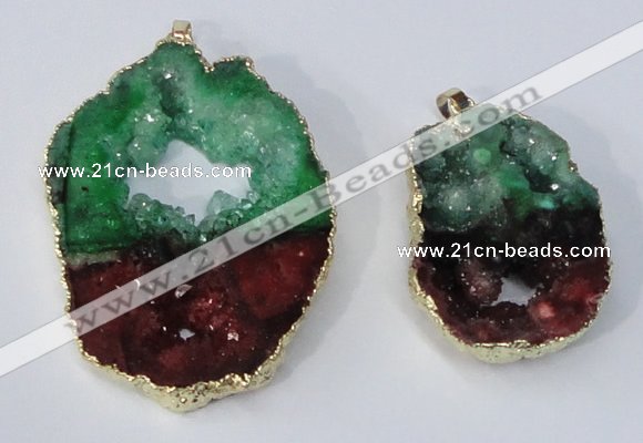 NGP3035 30*45mm – 40*60mm freeform druzy agate pendants