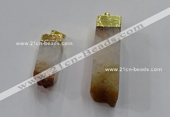 NGP3041 10*35mm – 12*50mm sticks citrine gemstone pendants