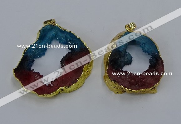 NGP3045 30*45mm – 40*60mm freeform druzy agate pendants